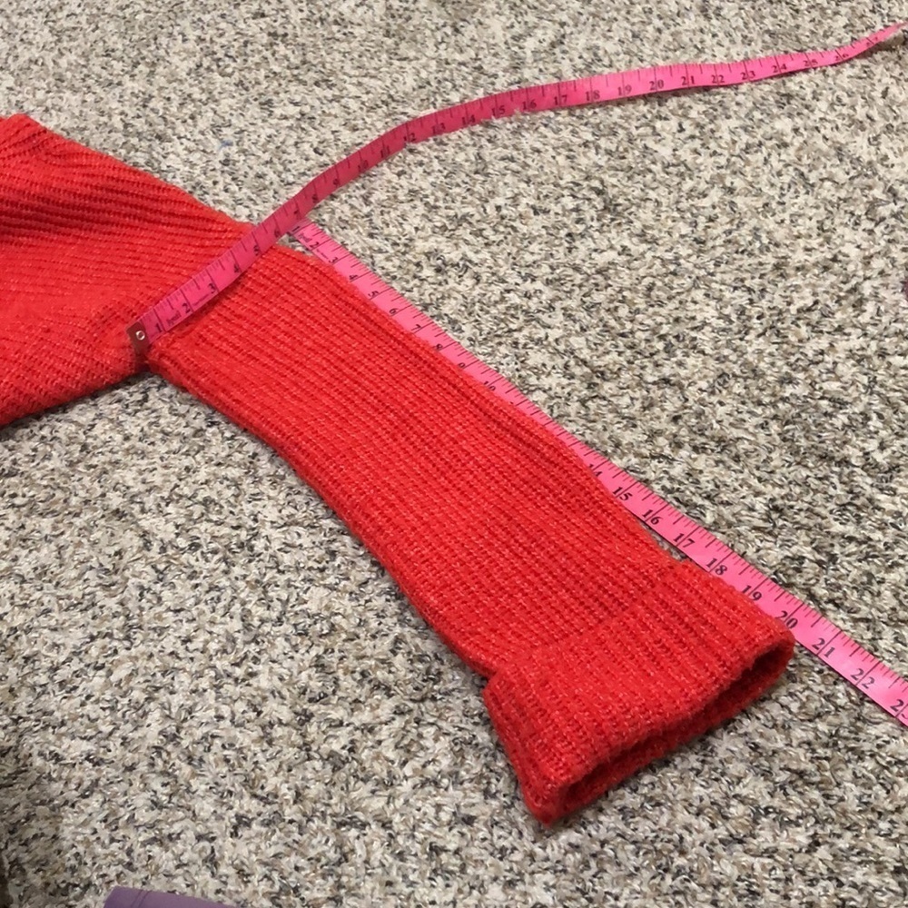 Anthropologie Pilcro Sweater Size Medium Vermillion Red Orange Ribbed Pullover - Picture 12 of 12
